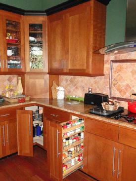 All of the cabinets have full extension hardware for elderly and wheelchair access.