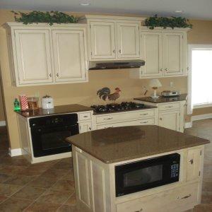 This kitchen is fully accessible and designed for four wheelchair users.